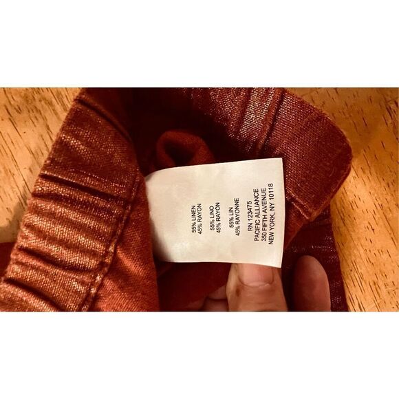 ELLEN TRACY BURNT ORANGE LINEN BLEND 3/4 SLEEVE BLOUSE SZ XL - Picture 9 of 9